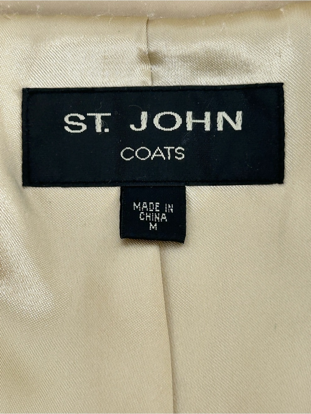 St. John Cream Button-Front Trench Coat Size M - Picture 9 of 11